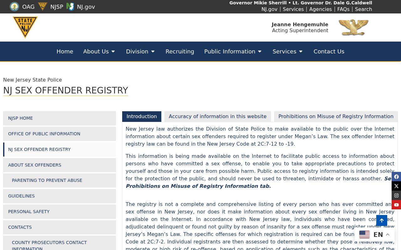 Rahway residents directory New Jersey public safety registry search