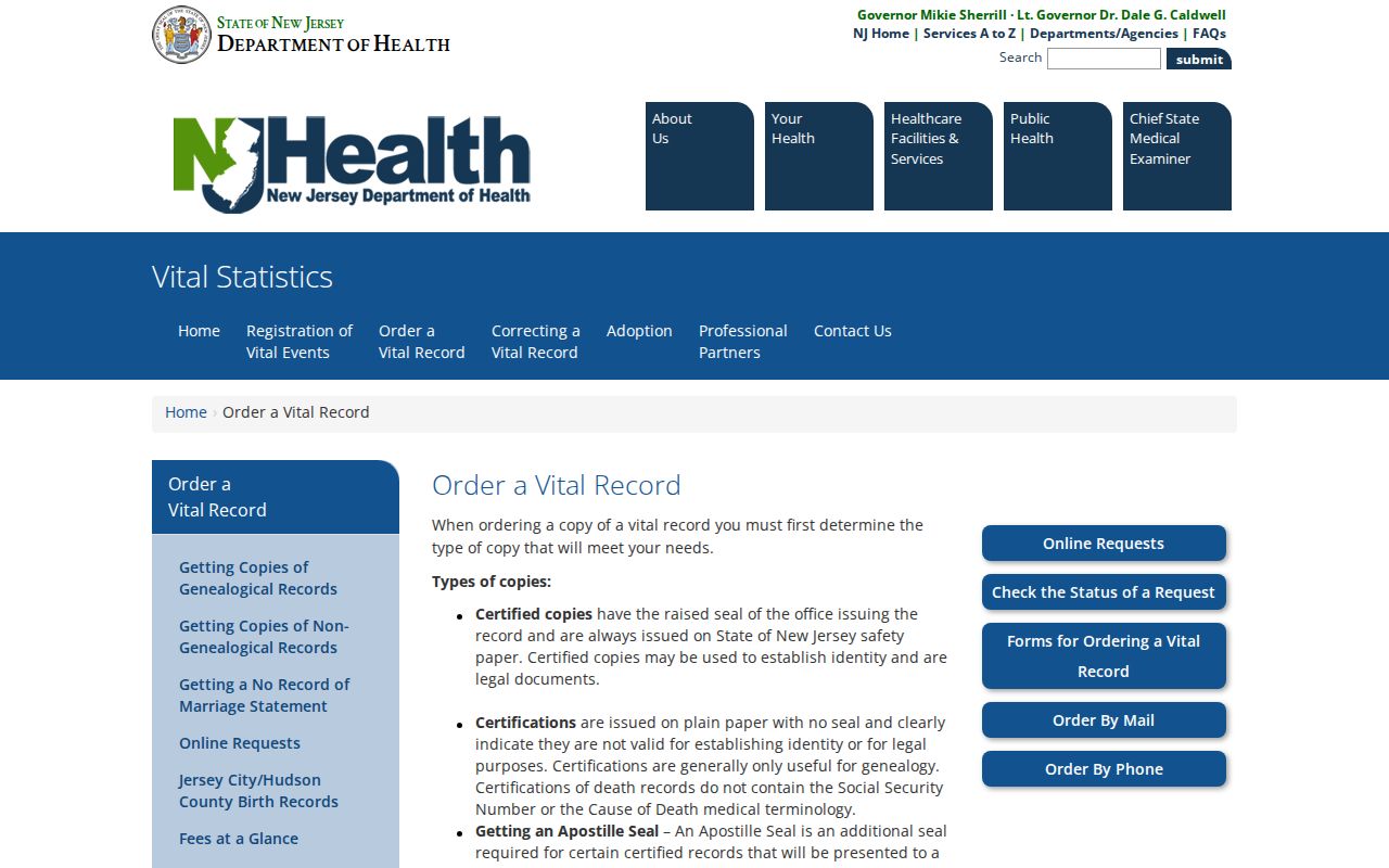 Rahway resident lookup using New Jersey vital record order guidance